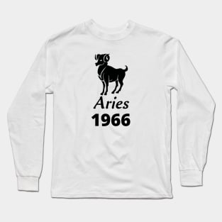 Black Aries Zodiac 1966 Long Sleeve T-Shirt